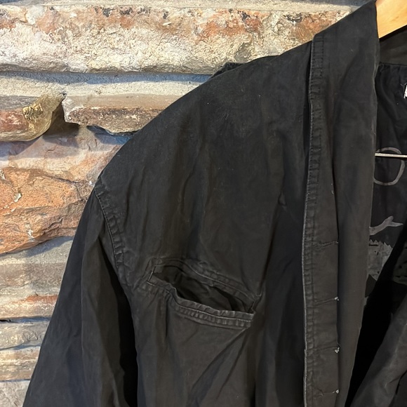 Vintage Code Zero Black Cotton Bomber Jacket Two Button Blazer Style - Picture 5 of 9